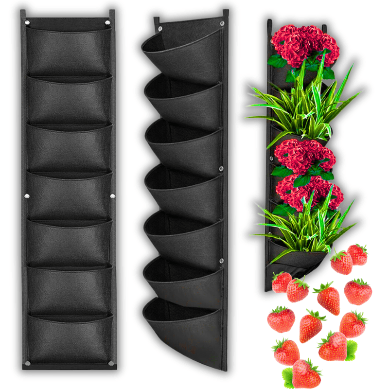 DONICZKA TORBA NA KWIATY NA TRUSKAWKI WISZĄCA DUŻA 7 KIESZENI NA BALKON XXL